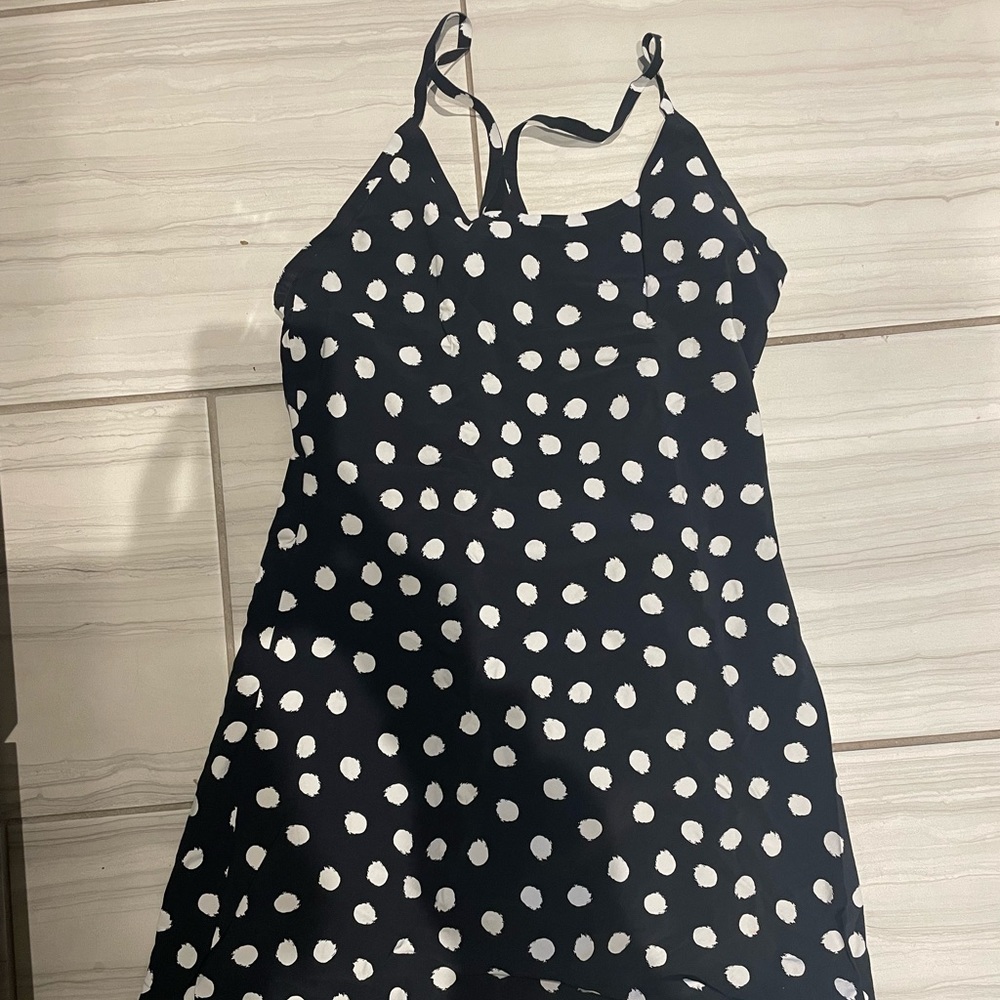 Outdoor voices black and white polka dot exercise dress